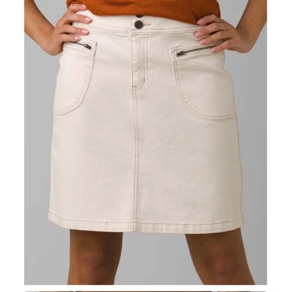 Sustainable Prana Organic Cotton Broadway Skirt in Popular Natural White Size 4